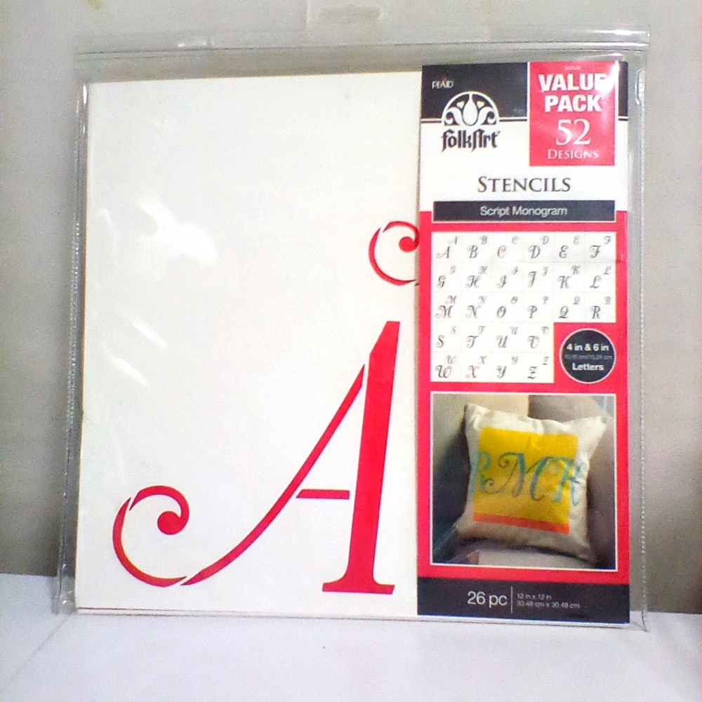 monogram script stencils